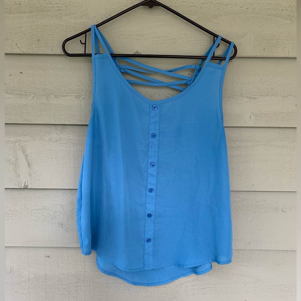 Blue Tank Top Blouse